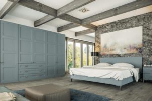 Grey blue bedroom doors